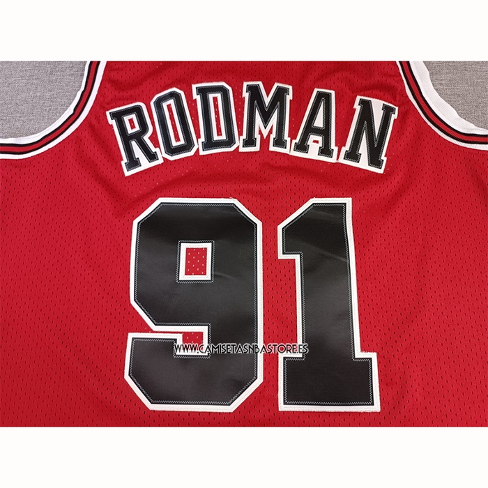 Dennis Rodman NO 91 Camiseta Chicago Bulls Mitchell & Ness 1997-98 NBA Finals Rojo